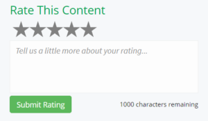 example of 5 star rating question for your content